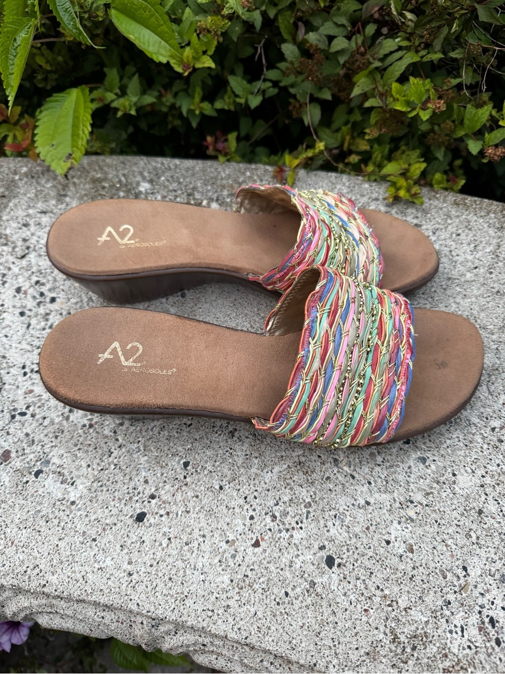 A2 by Aerosoles Multicolor Braided Slide Sandals Size 9